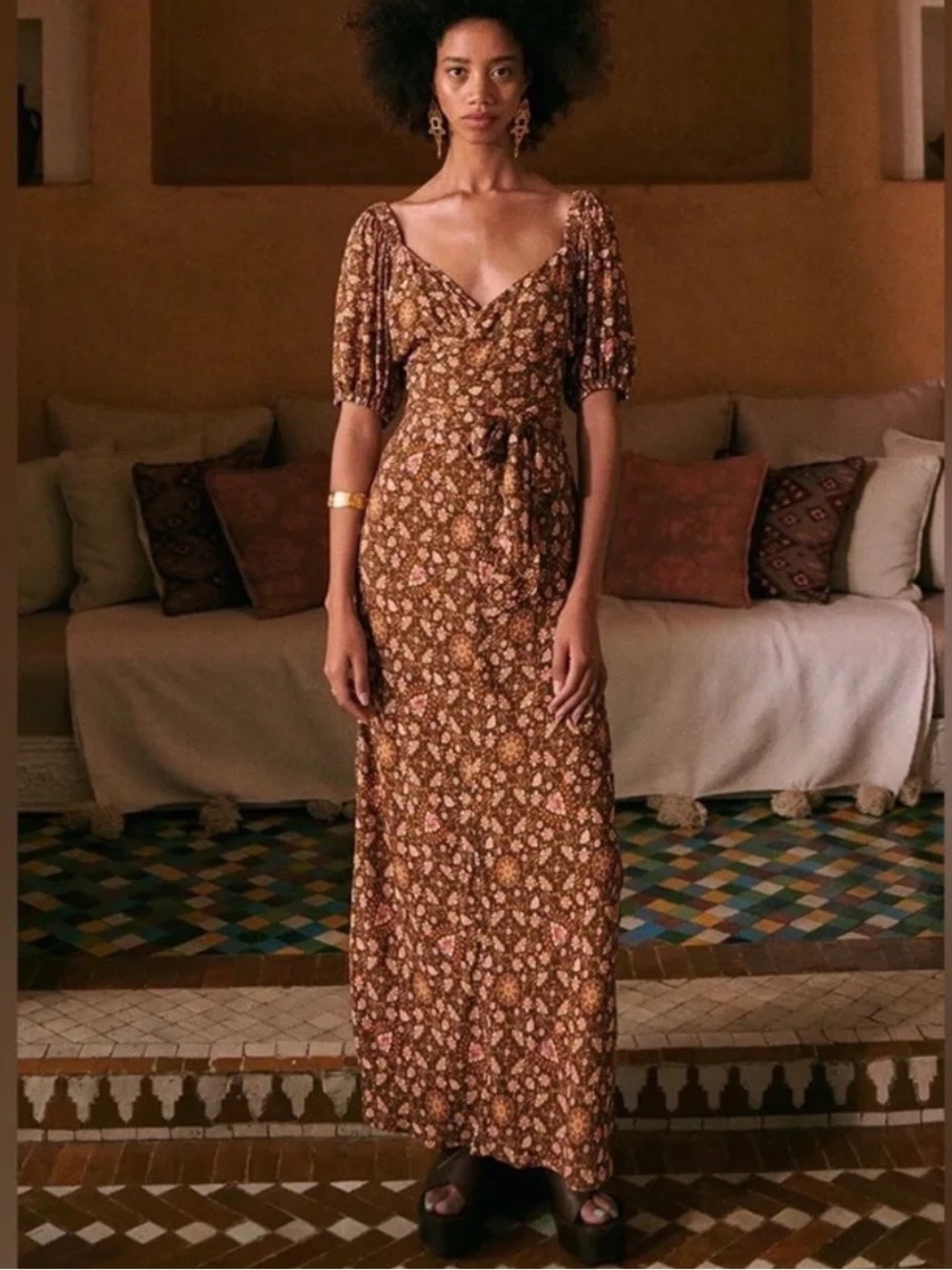 Spell & The Gypsy |  Madame Peacock
Sweetheart Dress Floral Coffee Brown